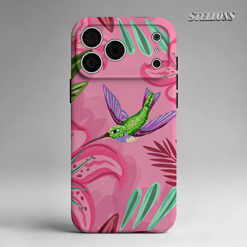 Green Hummingbird Lily Phone Case For Magnetic Phone Case for IPhone 17 16 15 14 13 Pro Max Plus Single Double-layer tough Case