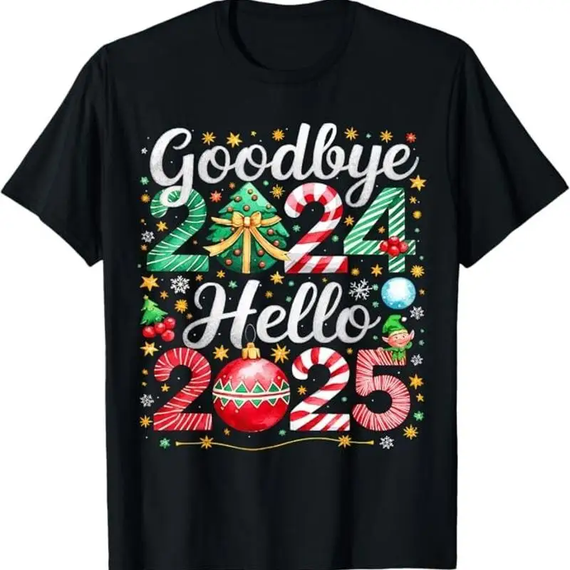 Goodbye 2024 Hello 2025 Merry Christmas Happy New Year T Shirt