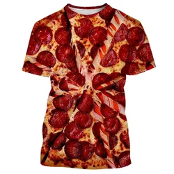 Creative Pizza T Shirt 3D Print Oversized Men Short Sleeves Tees Harajuku Streetwear Summer Fashion Loose Pullover T-shirt