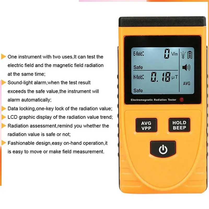 A92Z 2X Socket Radiation Detection,Portable Dosimeter Counter With LCD Display, Radioactive Detector GM3120