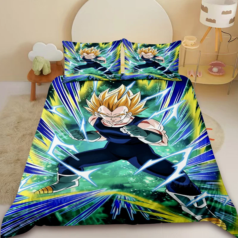 

Dragon Ball 3pcs Duvet Cover Son Goku Cartoon Bedding Set Quilt Cover Queen King for Bedroom Decor Teens Birthday Gifts