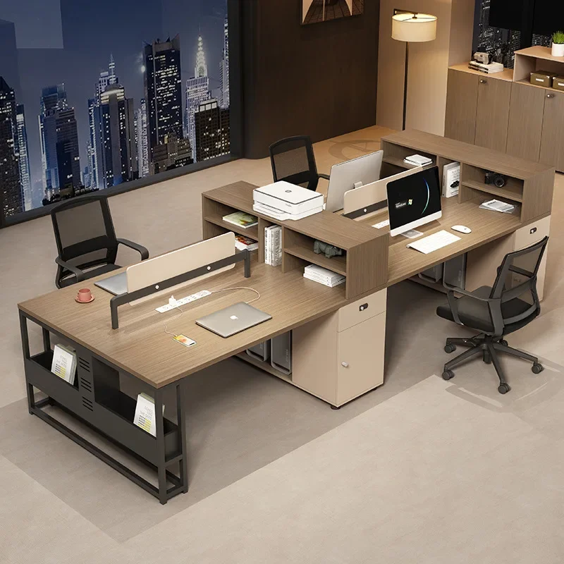 Office desk and chair combination simple staff table modern staff table screen card seat