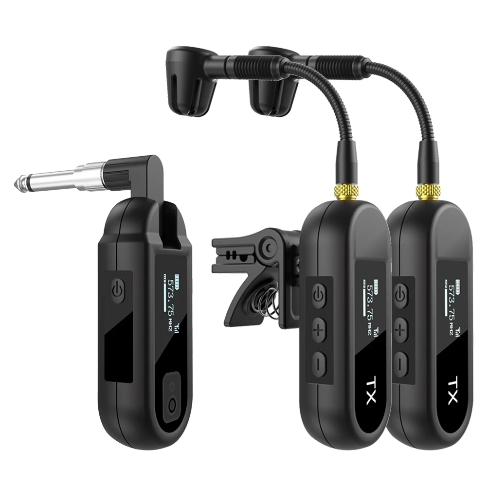 

Professional Wireless Saxophone Microphone System Long Range Wireless Receiver Transmitter For Trumpets