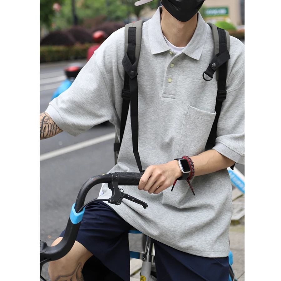

LH Store Summer Heavyweight Loose Fit ort Sve irt ex Color y Sle Cotton Wool Fabric Youth Faion