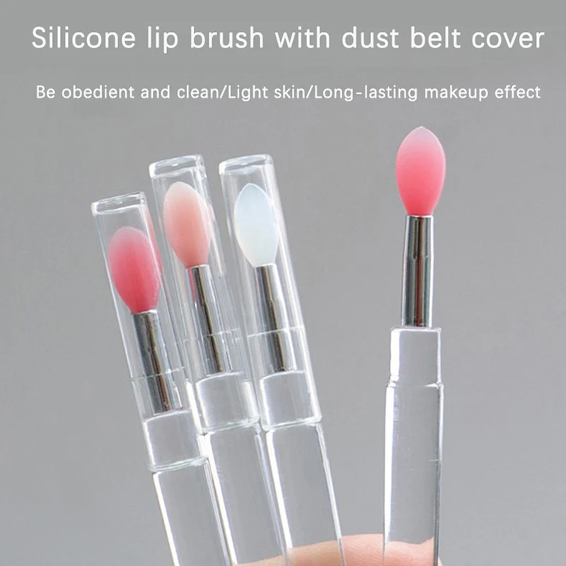 Bálsamos de silicona suave para labios, máscara con ventosa, cubierta antipolvo, lápiz labial, brochas de maquillaje cosméticas, caja de almacenamiento de pincel de lápiz labial, 1/2/3 Uds.