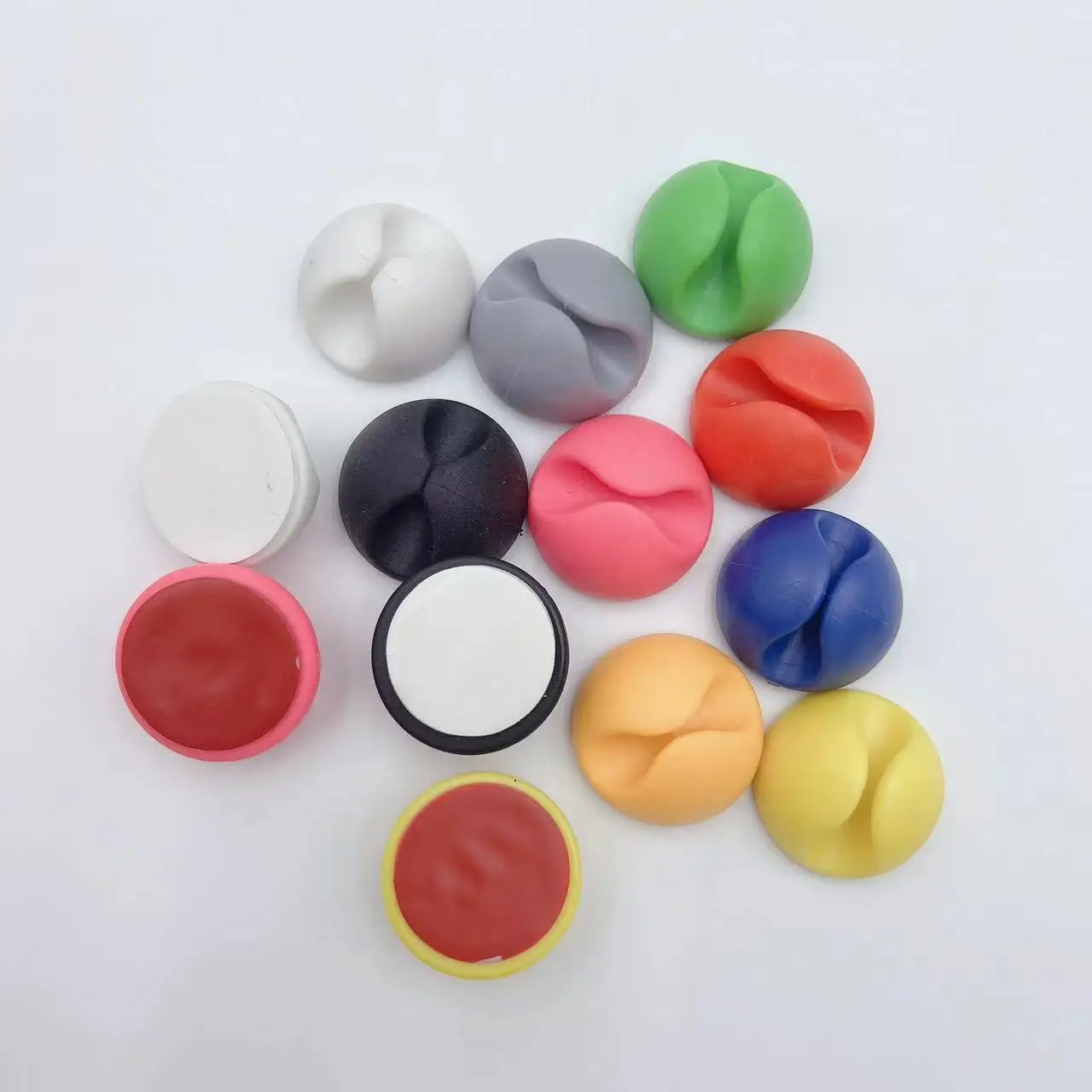 Organizador enrollador de Clip de Cable, Clips redondos para cables de cargador, gestión ordenada de escritorio, abrazadera de soporte adhesivo para cables en el hogar, oficina y coche