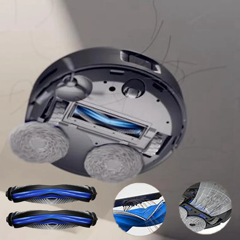 2 قطعة فرشاة الأسطوانة استبدال ل Ecovacs Deebot T50 Pro/N30 Pro/N30/N30 Omni/ N30 Pro Omni/X8 Pro أجزاء المكنسة الكهربائية