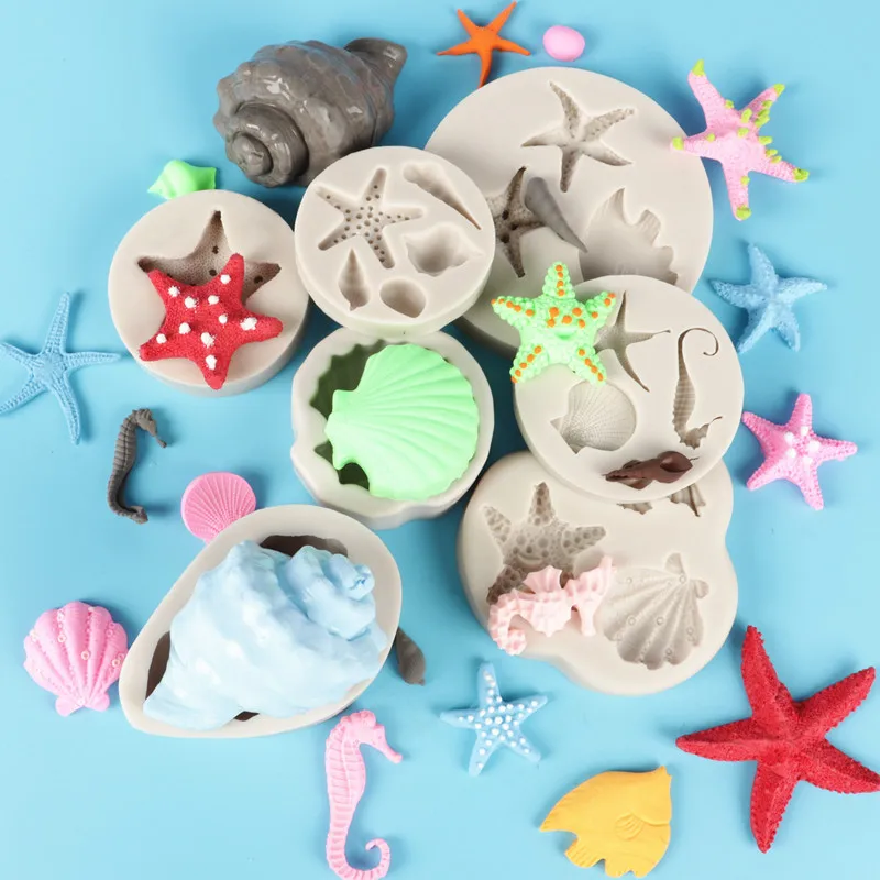 Beautiful Sea Shell Shape Silicone Fondant Chocolate Resin Sugarcraft Aroma Stone Ornaments Mold For Pastry Cup Cake Decorating