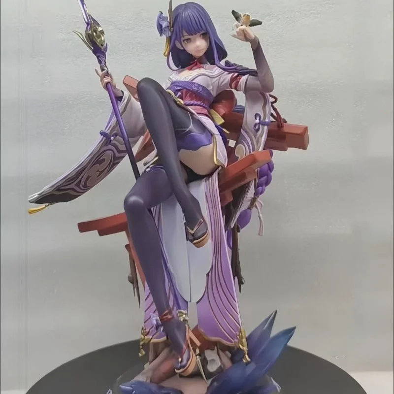 Game Genshin Impact Figure Raiden Shogun Figures Sexy Girl Beelzebul Figurine Pvc Sitting Posture Collection Statue Toys Gift