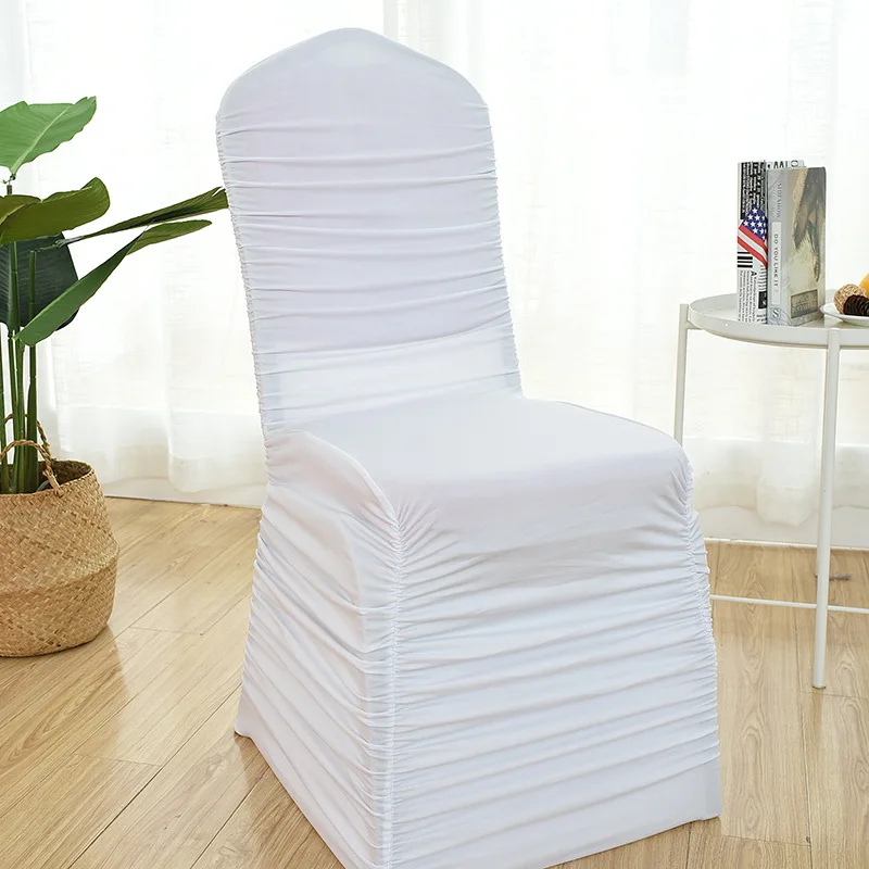 100PCS/Lot New Spandex Wrinkle Chair covers Party Weddings Banquet polyester Cloth chair cover Hotel Home Decor Chair Covers