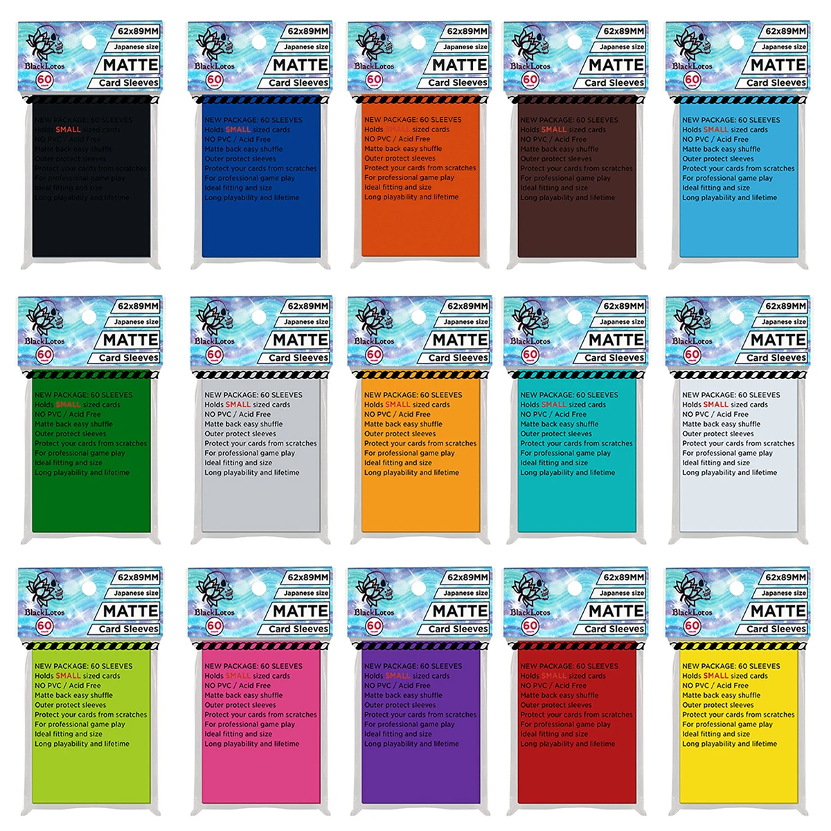 60 PCS/Lot Yu-Gi-Oh Colorful Matte Back Card Sleeves YGO Size 62X89  Protective Cover Black Lotus Matt YUGIOH Card Sleeve Cover