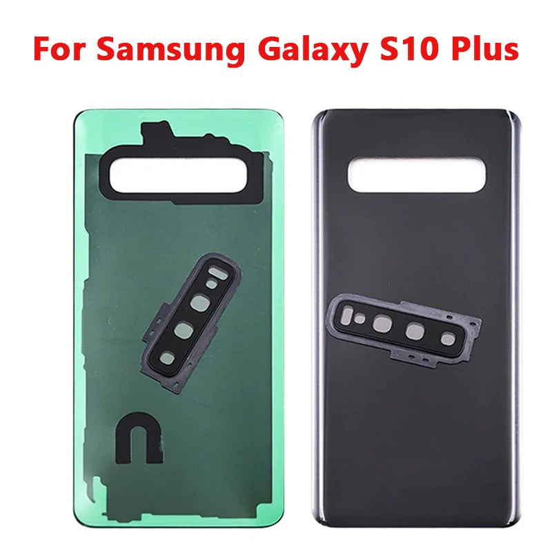 Back Battery Cover For Samsung Galaxy S10 Plus S10+ With Camera Lens Rear Door Housing Case Replacement Part Assembly