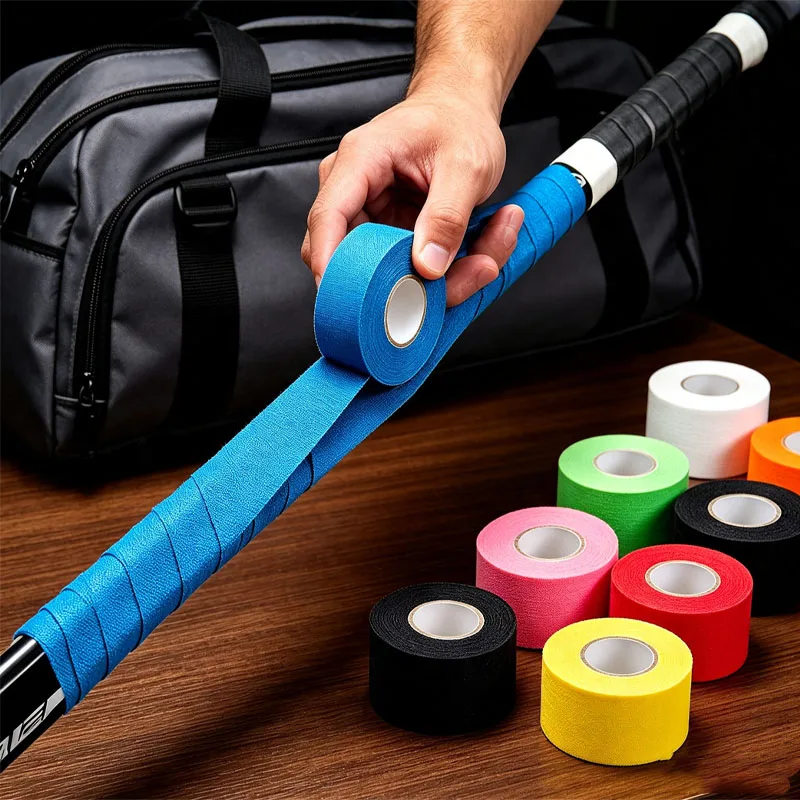Non‑Slip Wear‑Resistant Handle Wrap Tape for Field Hockey Sports Ice Hockey Stick Grip Tape Cotton‑Polyester Blended Multi‑Color