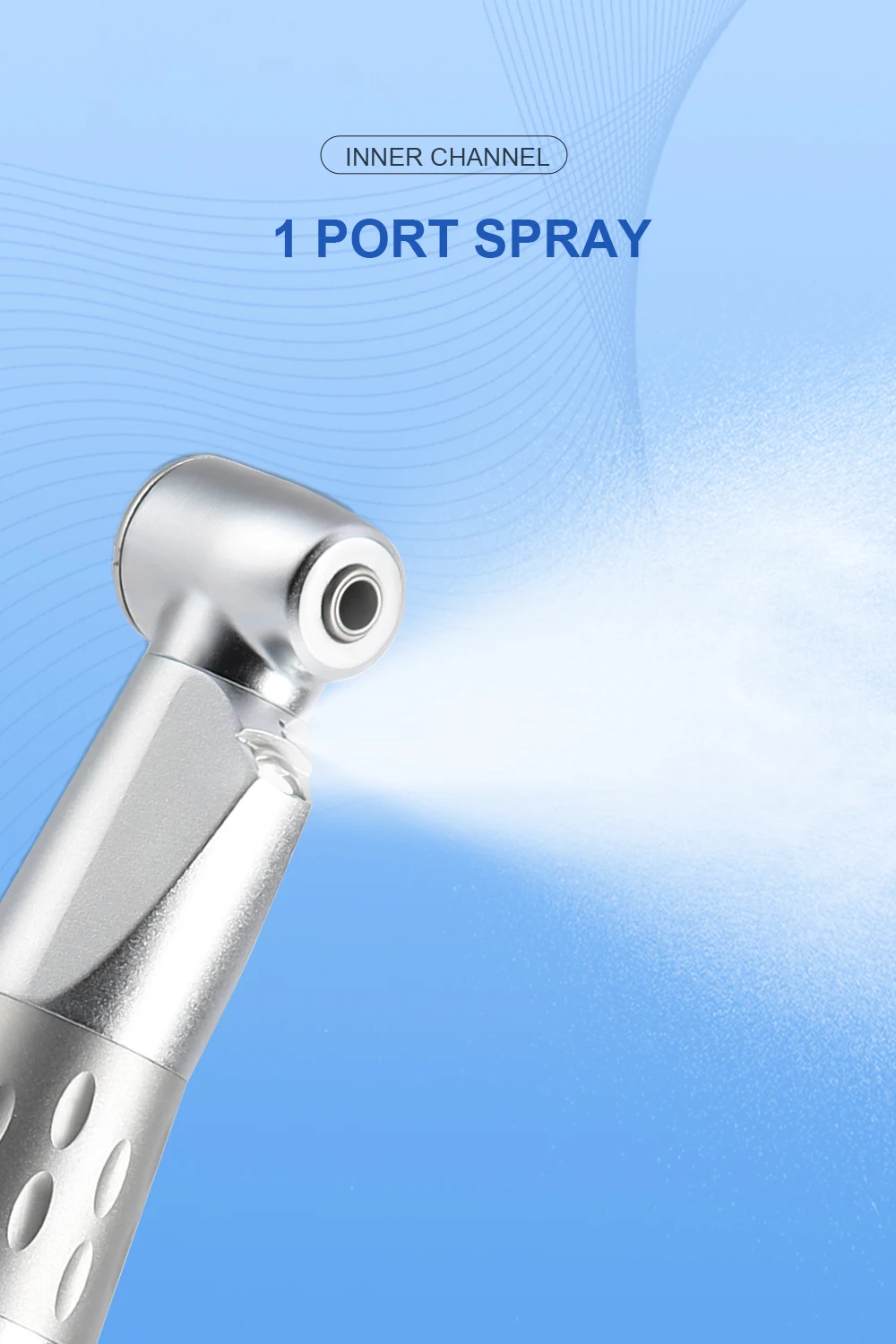 AZDENT Dental LED 1:1 Winkelstück mit E-Generator, langsamlaufendes Handstück, interner Einzelwasserspray, Druckknopf, Zahnarztwerkzeug – Detail 3