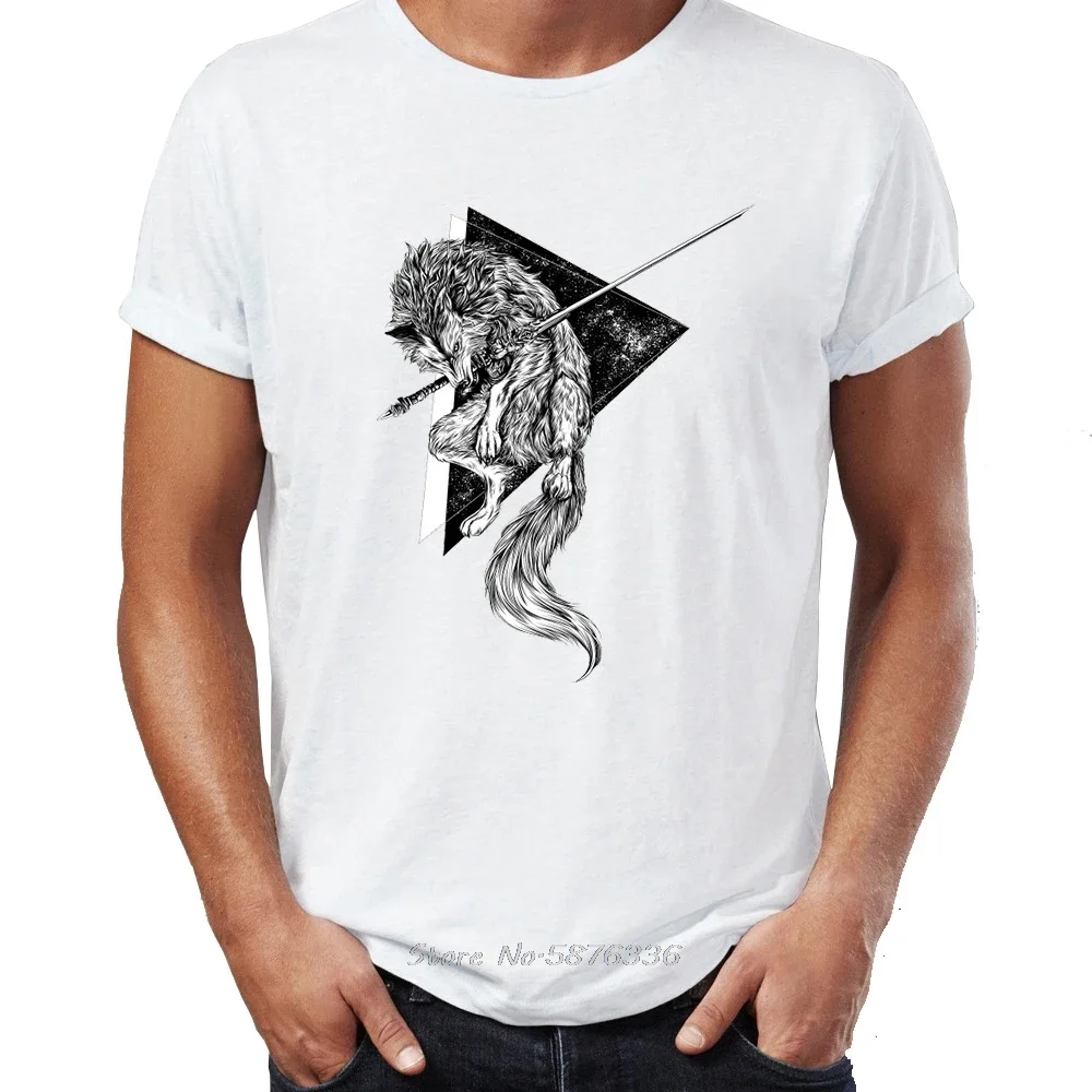 Men's T Shirt Sif the Great Wolf Artorias Dark Souls Badass Artsy Mens Tshirt Hip Hop Streetwear New Arrival Male Tees