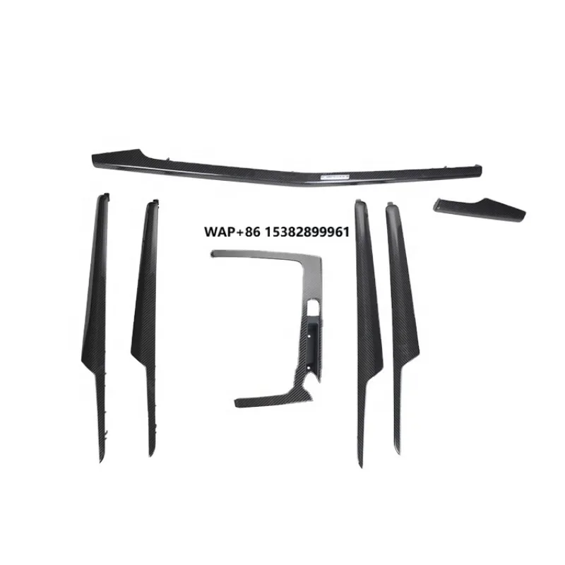 7PCS Interior Accessories Door Trims Center Console Dashboard Carbon Fiber Replacement for Q5 2018-2019