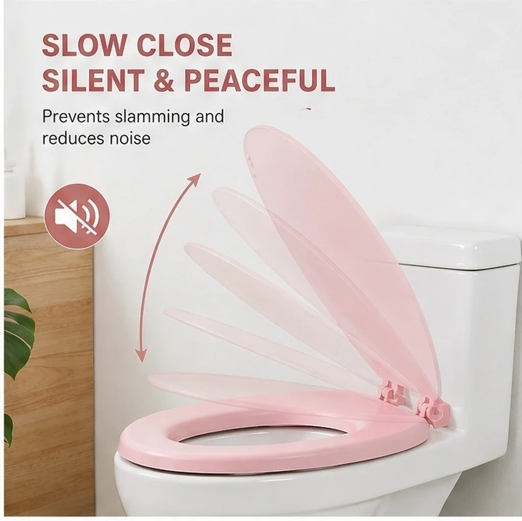 Foam Padded Toilet Seat Cushion Soft Silent Close Cover Universal Fit for Round and V-Shape Bathroom Toilet Seat Upgrade