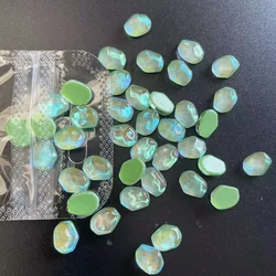 20Pcs Aurora Meteorite Nail Charm 3D Resin Ice Transparent Irregular Crystal Rhinestone Nail Decorations Shiny Nail Accessories
