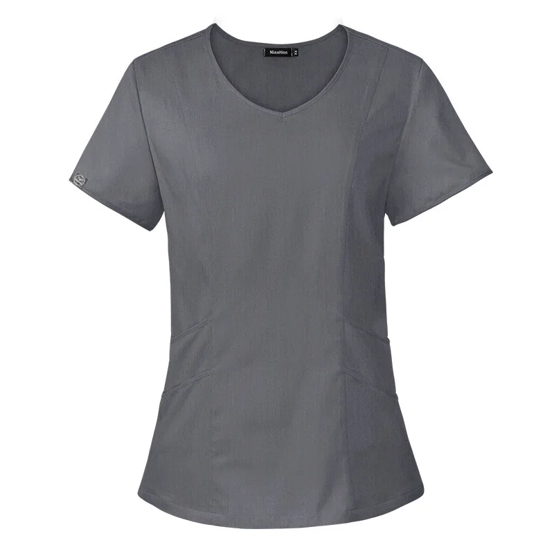 Medizinisches Set für Damen mit Herzkragen, koreanische Version, hochwertiger, dehnbarer, schnell trocknender Laborkittel, Krankenpflegeuniform, selbstbetriebene Arbeit