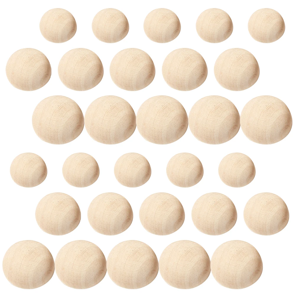 

150 Pcs Diy Wood Half Bead Beads Half Round Balls Split DIY Craft Supplies Natural Color Accessories Jewelry Making