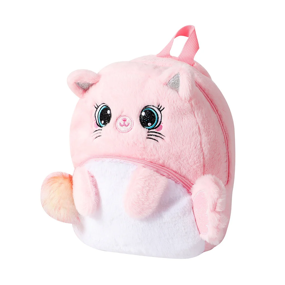Customized Cute Children's Plush Big Eyes Unicorn Backpack Personalized Name Cartoon Winged Kindergarten Girls' Schoolbags