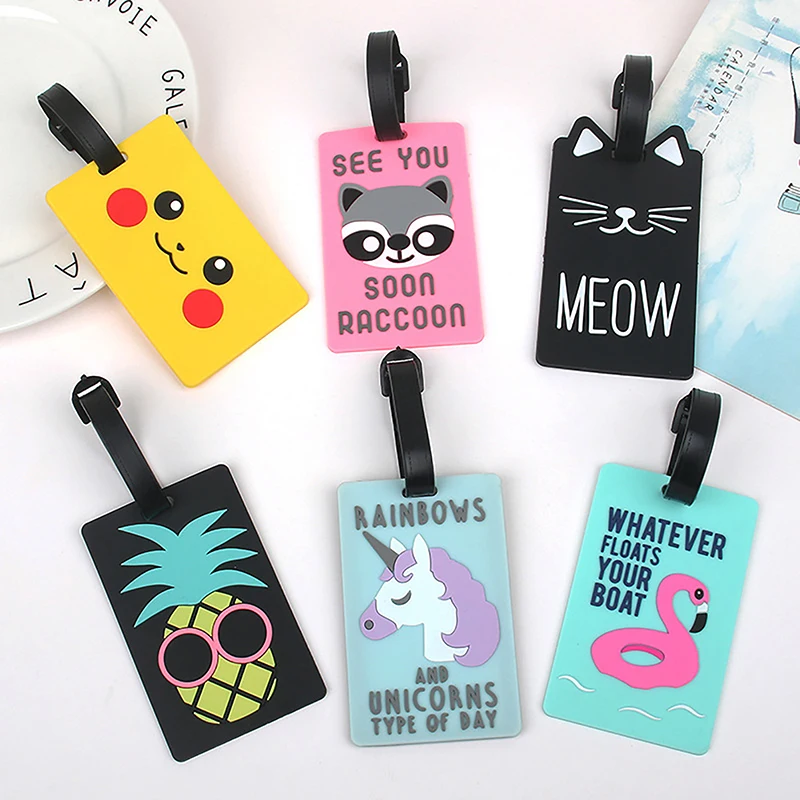 1Pc Bag Travel Accessories Creative Letter Luggage English Tags Suitcase Silicon Portable Travel Label