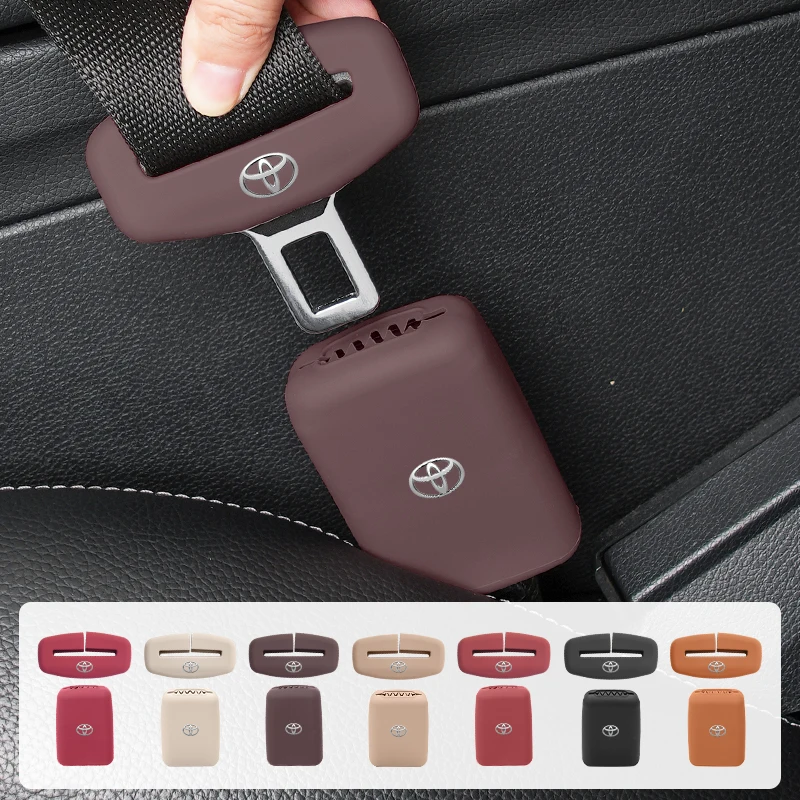 Car Silicone Seat Belt Buckle Anti-scratch Protector Cover Accessories For Toyota Corolla Yaris Aygo Prius CHR Camry Auris Avens