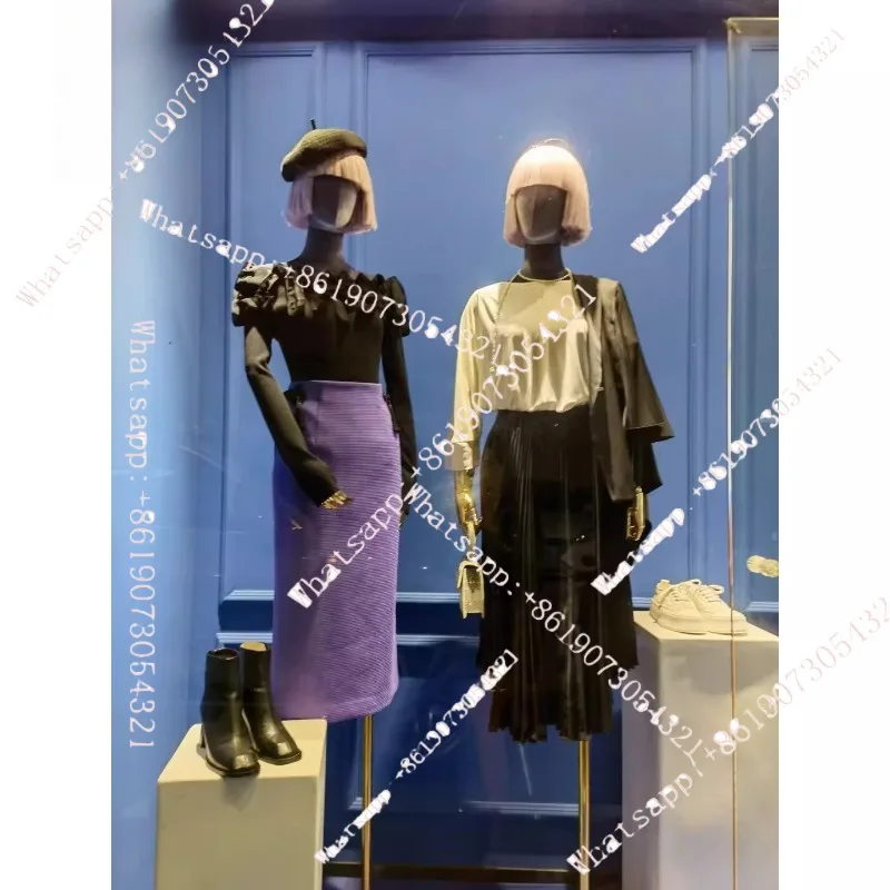 Clothing women's high-end colored velvet bust model props women window dummies table puppets display stand women