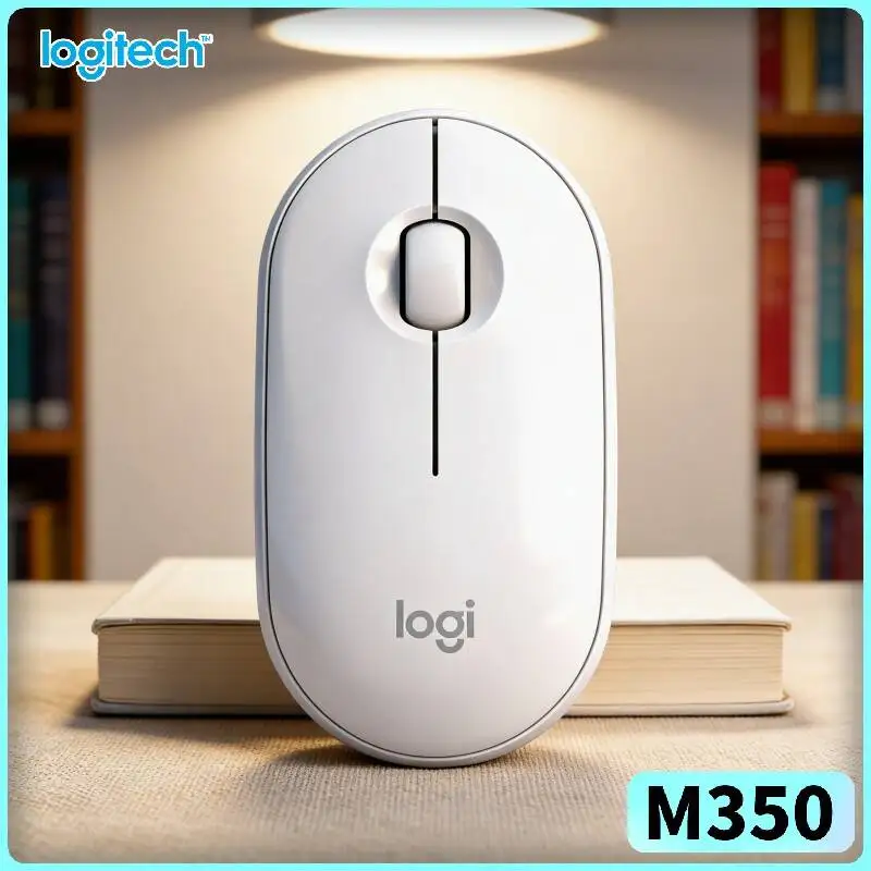 Logitech M350 Ergonomic Quiet Mouse - Comfort Palm Support, Quiet Scroll, 77g Light, Recycled Plastic, Home Work Use
