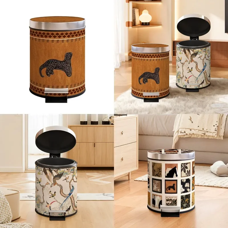 Modern Pedal Trash Can with Lid for Home Kitchen Bathroom Bedroom Living Room High End Waste Bin