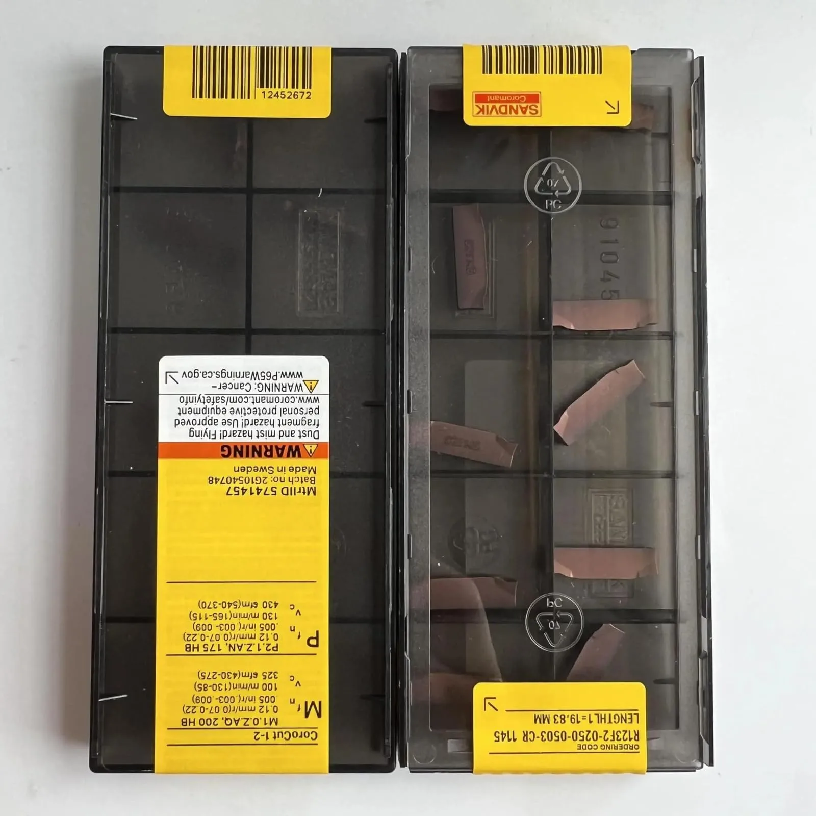 

Original SANDVIK / R123F2-0250-0503-CR 1145 / Hard alloy CNC Blade 10 Pcs