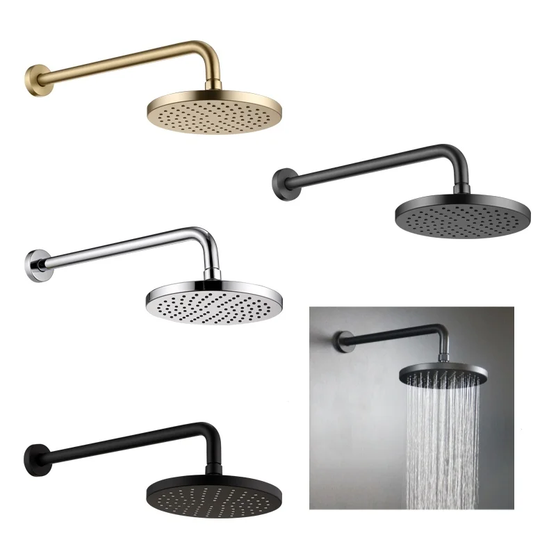 Minimalist gun grey brass embedded shower system，2-Function Rainfor Bathroom Hot/Cold Water Wall Mounted