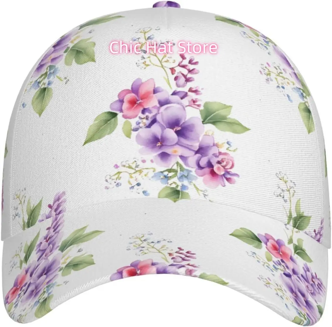 Pink Rose Floral Pattern Pattern Baseball Cap Adjustable Cotton Baseball Hat for Sports, Outdoor, Travel Gifts for Men