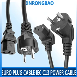 Euro Plug Cable IEC C13 Computer Power Cable Extension Cord 0.3m 1m 1.5m 2.5m EU Power Cable For Monitor PSU Antminer Printer BK