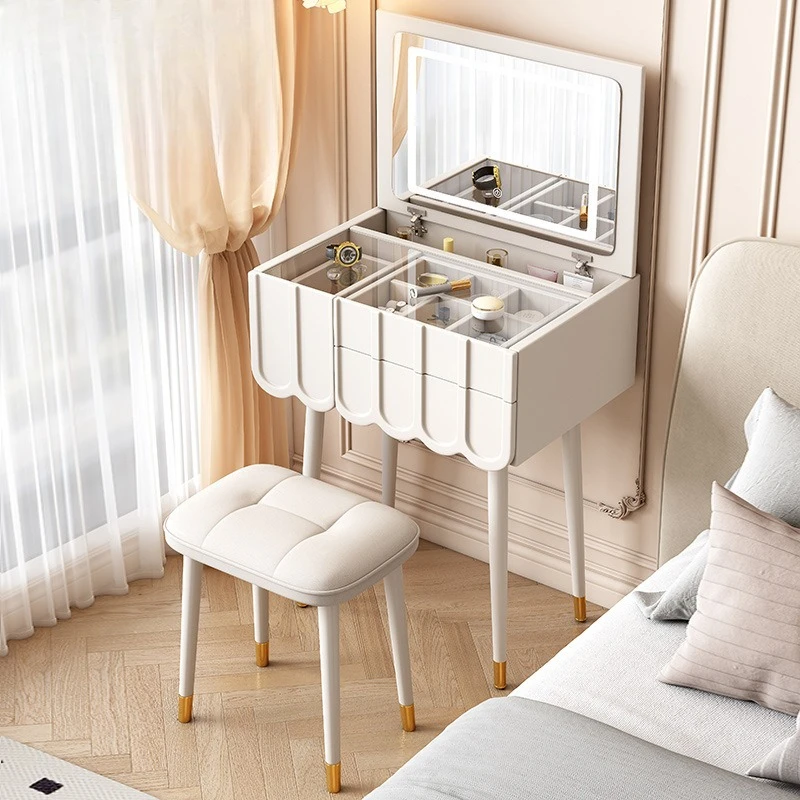 

Solid wood cream wind solid wood dresser light luxury high-end bedroom modern simple mini Internet celebrity light luxury makeup