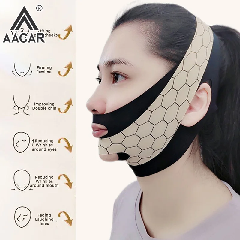 あご頬痩せ包帯VシェイプVラインリフティングマスクフェイスリフティングアンチリンクルストラップバンドスリーピングマスク美容健康