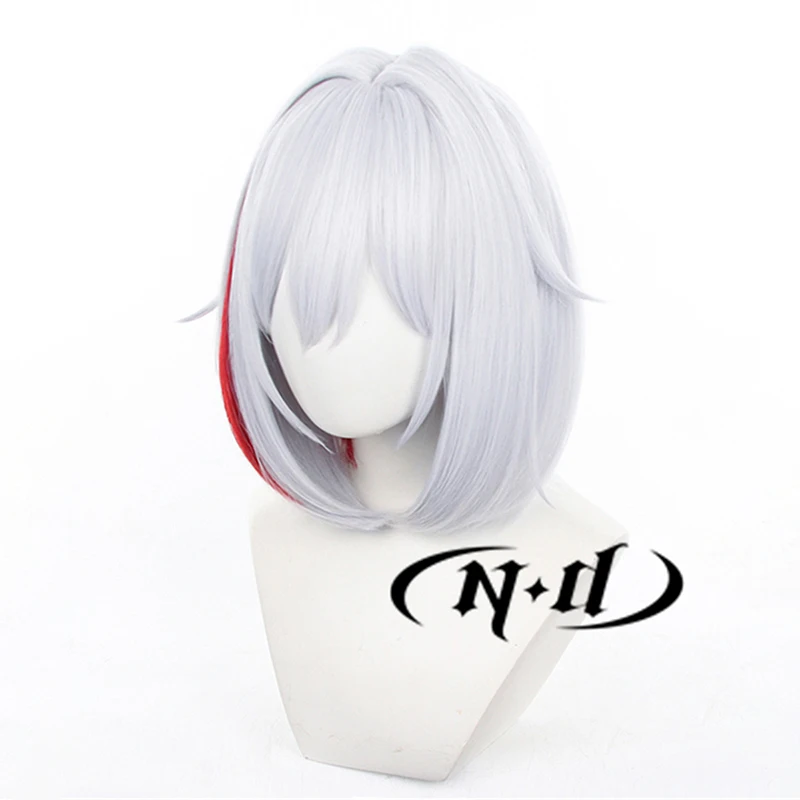 Pelucas de Cosplay ND Honkai Star Rail, pelucas de pelo medio plateadas con topacio, sintéticas resistentes al calor para fiesta de juegos Comic Con Coser