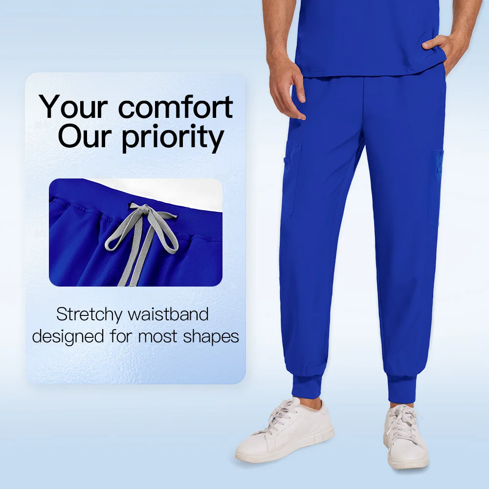 Anti-Wrinkle Premium Fabric Clinical Uniforms Washable Nurse Uniforms Medical Scrubs Sets Surgical Blouse Pockets Straight Pants