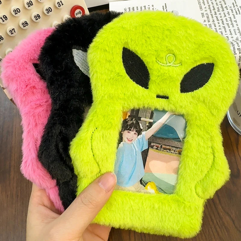 1PC Alien Plush Card Case Backpack Pendant 3 Inch Kpop Idol Polaroid Photo Storage ID Card Credit Card Scratch Protection Case