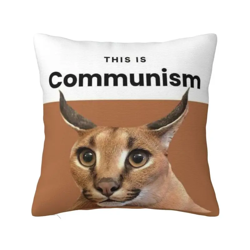 

Communism Floppa Cute Meme Nordic Throw Pillow Covers Home Decor Caracal Cat Car Cushion