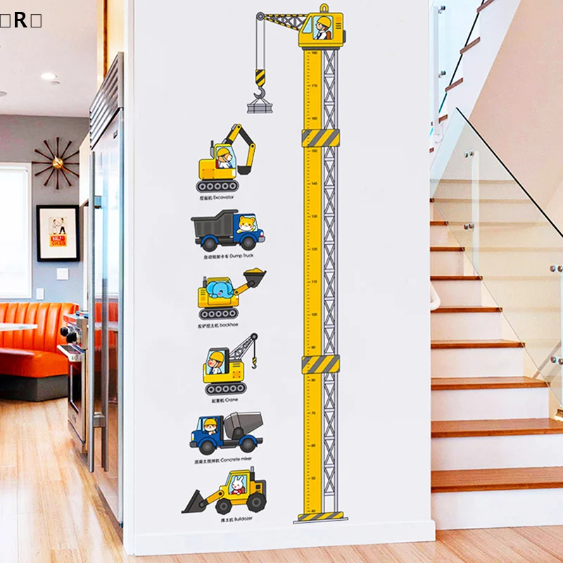 〔R〕Cartoon Animals Height Measure Wall Sticker Dinosaur Panda Wall Sticker For Kids Room Nursery Child Growth Ruler Growth Chart