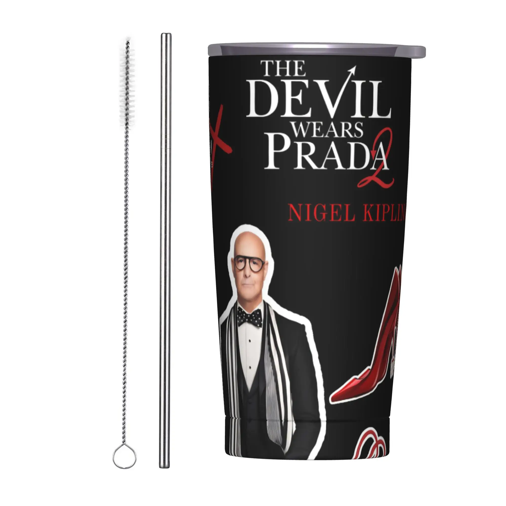 The Devil Wears Pradas 2 Moive Insulated Tumbler with Straws  Stainless Steel Coffee Mugs Double Wall Car Bottle Cup 20oz