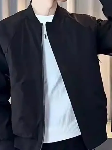 

Casual Baseball Sle Workwear Jaet for Men Spring Autumn New 2026 Breathable V-Ne Loose Fit Busin Inner Wear