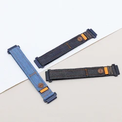 20mm 22mm Watch Strap for Samsung Galaxy Watch 7 6 5 4 FE 40mm 44mm Denim Canvas Band for Galaxy Watch Classic 4 6 43mm 47mm