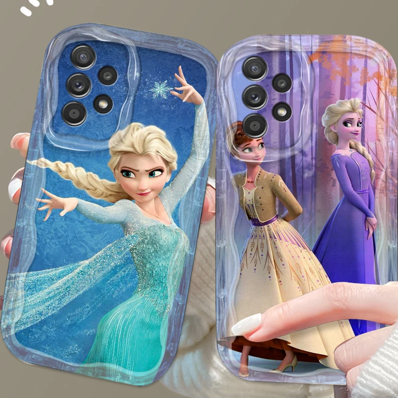 Disney Princess Elsa For Samsung A55 A54 A53 A52 A35 A34 A33 A32 A25 A24 A23 A22 A21S A15 A13 A14 5G Wave Oil Funda Phone Case