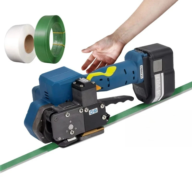 

Popular strapping machine 27000mha battery powered strapping tool for polyester and polypropylene flat pack or tray