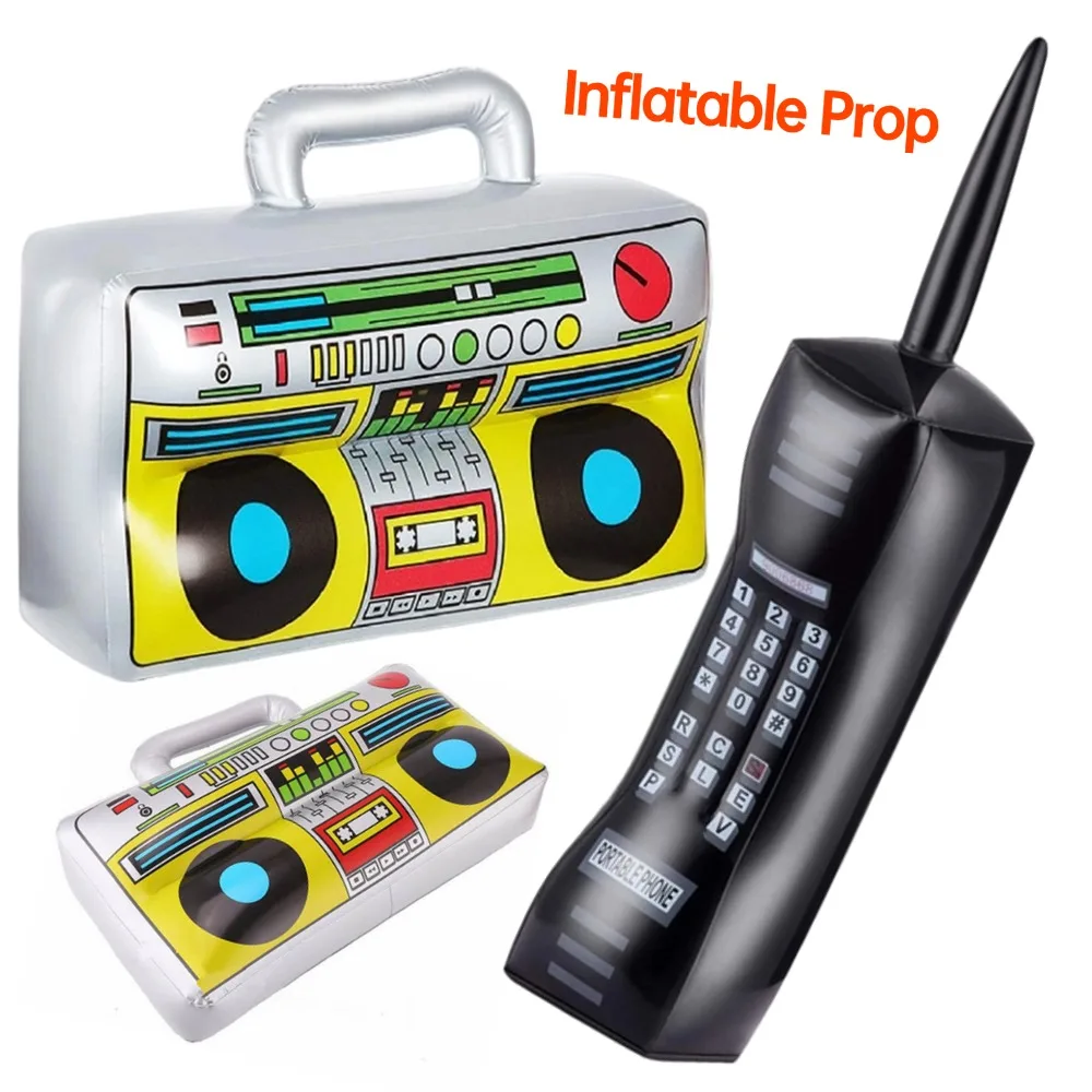 1/2PCS Inflatable Radio Boombox Mobile Phone 80s 90s Theme Party ...