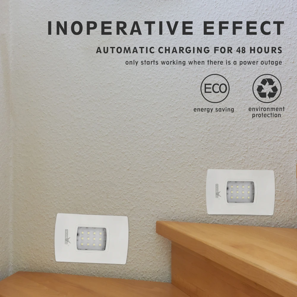 Lampu Evakuasi LED Plug-in Lampu Darurat Isi Ulang Lampu Pemadam Kebakaran Induksi Baterai Bawaan Nyala Otomatis