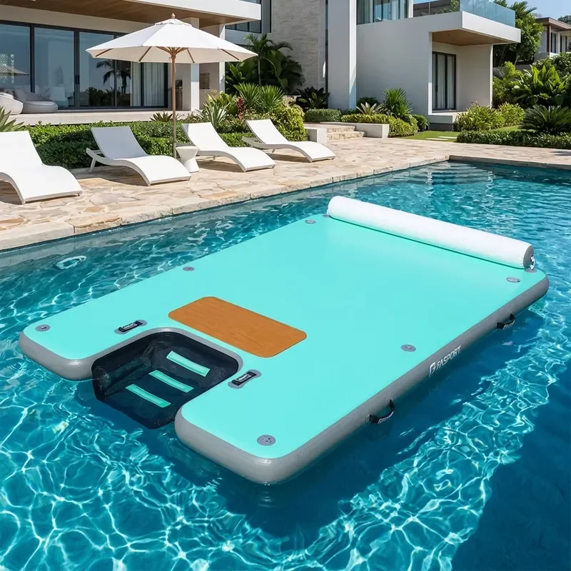 FBsport High Quality Inflatable Water Yoga Mat Water Floating Mat Customized Inflatable Surf Platform Station sup Yoga Dock