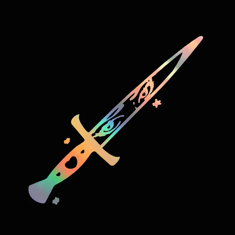 Kawaii Anime Eyes Knife Car Sticker Decoration Auto Parts Window Laptop Stickers Cartoon Senpai Dagger Waterproof Vinyl Decals